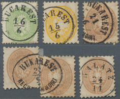 Rumänien - Stempel: 1863/1864, Austrian P.O. Levant, Group Of 6 Lombardy-Venetia Precursor Stamps Wi - Postmark Collection