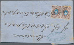 Russland: 1853/1916. Group Of 26 Covers And Cards, Incl. 3 Registered Cards, 1870 Cover To Servicema - Briefe U. Dokumente