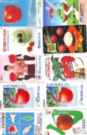 10 Télécartes - Prepaid Différentes JAPON *  APFEL * POMMES (LOT A-105) JAPAN 10 DIFF APPLES PHONECARDS * 10 VERSCH TK - Alimentation