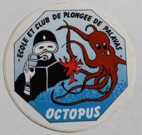 Rare Autocollant école Et Club De Plongée De Palavas Les Flots Octopus Pieuvre - Immersione