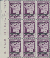 San Marino: 1943, Downfall Of Facism UNISSUED Airmail Stamp 1lire Violet With DOUBLE OVERPRINT ‚28 L - Usados