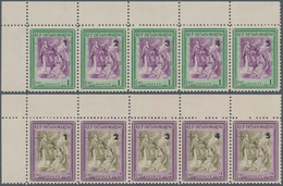 San Marino: 1947, Reconstruction (Batoni Painting) Complete Set Of Twelve With Different Surcharges - Used Stamps