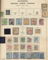 Schweden: 1855-1988 (ca): Nicely Filled Collection In Preprinted Schaubek Album, Early Years Used, B - Covers & Documents