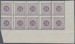 Schweden - Portomarken: 1882, Postage Due 24öre Violet Perf. 13 In A Lot With 40 Stamps In Blocks Of - Postage Due