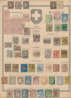Schweiz: 1843/1900 (ca.), Sammlung Auf Blättern, Stark Unterschiedlich Erhalten Bzw. Mit Klassischen - Verzamelingen