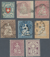 Schweiz: 1850-1906: Partie Von 37 Marken Ab Rayon, Gebraucht Oder Ungebraucht Bzw. Postfrisch, Dabei - Sammlungen