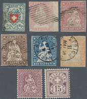 Schweiz: 1850-1906: Partie Von 37 Marken Ab Rayon, Gebraucht Oder Ungebraucht Bzw. Postfrisch, Dabei - Lotti/Collezioni