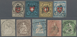 Schweiz: 1850-1910 Ca.: Über 200 Marken Auf Steckkarten, Beginnend Mit Einer Interessanten Poste Loc - Verzamelingen