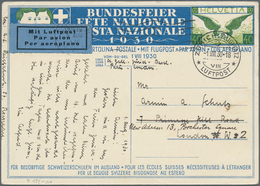 Schweiz: 1925/1951, Flugpost, Partie Von 55 Briefen/Karten/Ganzsachen Mit Flugpostmarken Bzw. Meist - Sammlungen