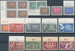 Schweiz: 1945, PAX-Serie Meist Vom Oberrand Postfrisch, Zusätzlich Einige Doppelte Sowie Rotes Kreuz - Lotes/Colecciones