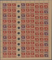 Schweiz - Zusammendrucke: 1918/1921, Lot Von Vier Kompletten Markenheftchenbogen: MiNr. 10 (Mi. 1.10 - Zusammendrucke