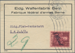 Schweiz - Dienstmarken Bund Und Ämter: 1935-50: Kollektion Von Ca. 40 Belegen Mit Dienstmarken Ab Ma - Oficial