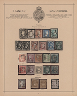 Spanien: 1850/1880, Mainly Used Collection Of Classic And Semi-classic Issues Arranged On Ancient Sc - Gebruikt