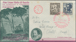 Spanien: 1870-1960, Bunte Mischung Mit 2 Bis 300 Briefen Und Ganzsachen, Dabei Etliche Bessere Frank - Gebruikt