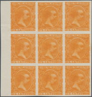 Spanien: 1889, King Alfonso XIII. As Child 75c. Orange With DOUBLE PRINT In A Lot With 26 Imperforat - Gebruikt