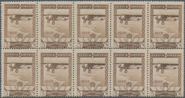 Spanien: 1929, Airmail Issue 5c. Pale Brown Showing Airplane 'Spirit Of St. Louis' In A Lot With Abo - Gebruikt