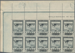 Spanien: 1929, Airmail Issue 4pta. Grey Black Showing Airplane 'Spirit Of St. Louis' In An Investmen - Usados