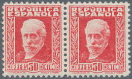 Spanien: 1932, Pablo Iglesias 30c. Carmine Perf. 11¼ Without Control Number In A Lot With Approx. 1. - Gebruikt