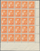 Spanien: 1936, Fermin Salvochea Y Alvarez 60c. Orange In A Lot With 900 Stamps Mostly In Folded Half - Gebraucht