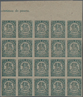 Spanien: 1938, Numeral Definitive 15c. Blue-green On Grey Paper (shades!) In A Lot With About 850 IM - Gebruikt