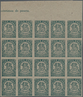 Spanien: 1938, Numeral Definitive 15c. Blue-green On Grey Paper (shades!) In A Lot With About 850 IM - Usati