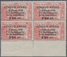 Spanien: 1938, 7 Years Of Republic Airmail Issue 10c. Red Optd. 'CORREO AEREO / 14 Abril 1938 / VII - Usados