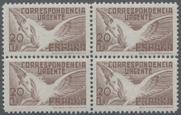 Spanien: 1937, Express Stamp ‚Pegasus‘ 20c. Brown With Imprint ‚HIJA DE B. FOURNIER-BURGOS‘ In A Lot - Usados