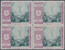 Spanien: 1940, Virgin Of Pilar 4+1pta. ‚Wonder Of Calanda‘ In A Lot With 40 Stamps Mostly In Strips - Usados