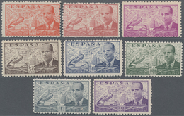 Spanien: 1940/1947, Juan De La Cierva Complete Airmail Set Of Eight In A Lot With About 80 Sets Most - Usados