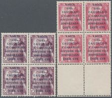 Spanien: 1950, General Franco's Visit Of The Canary Islands 50c. Dark Lilac And 1pta. Carmine-rose W - Gebraucht