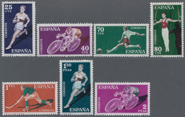 Spanien: 1960, Sports Complete Set Of 14 (athletics, Cycling, Gymnastics, Riding, Pelota Etc.) In A - Usados