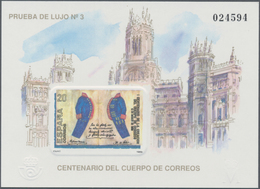 Spanien: 1989, 100 Years Postal Administration Imperforate Special Miniature Sheet On Ungummed Paper - Gebraucht