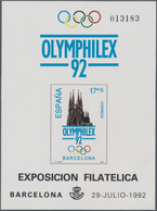 Spanien: 1992, Summer Olympics Barcelona And International Stamp Exhibition OLYMPHILEX’92 In Barcelo - Usados