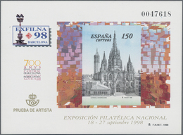 Spanien: 1994/1998, Accumulation With 299 Imperforate Special Miniature Sheets In Six Different Type - Gebraucht