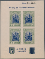 Spanien - Lokalausgaben: 1937, PI DE LLOBREGAT: Accumulation Of Four Different Imperforate Or Zig-za - Nationalistische Ausgaben