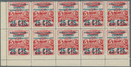 Spanien - Asturien: 1937, Revenues ‚Consejo Interprovincial De Asturias Y Leon‘ 5c. Red With Blue Op - Asturies & Leon