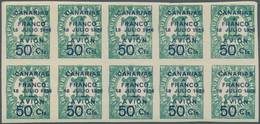 Spanien - Kanarische Inseln (1936/38): Flugpostmarken: 1937, Numerals 1c. Green And 2c. Pale Brown W - Brieven En Documenten