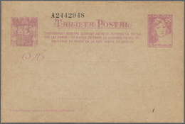 Spanien - Ganzsachen: 1937, Stat. Postcard ‚Matrona‘ 25c. Lilac With Additional Three-line Annotatio - 1850-1931