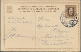 Tschechoslowakei - Ganzsachen: 1919/31 Album With Ca. 200 Used Postal Stationery Postcards, Incl. Do - Postales