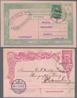 Türkei - Ganzsachen: 1887-1910: Eight Postal Stationery Cards, Seven Used To Germany, One Domestic, - Enteros Postales