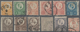 Ungarn: 1871-99 Ca.: Group Of 30 Used Stamps, With 12 Singles Of 1871 Franz Joseph Issues, One 1871 - Storia Postale