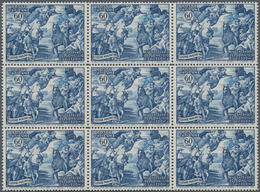 Vatikan: 1951, 1.500 Years Chalcedon Council 60l. Blue In A Lot With 120 Stamps In Larger Blocks, Mi - Collections