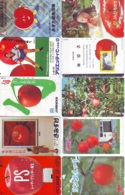 10 Télécartes - Prepaid Différentes JAPON *  APFEL * POMMES (LOT A-106) JAPAN 10 DIFF APPLES PHONECARDS * 10 VERSCH TK - Alimentation