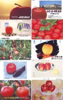 10 Télécartes - Prepaid Différentes JAPON *  APFEL * POMMES (LOT A-109) JAPAN 10 DIFF APPLES PHONECARDS * 10 VERSCH TK - Alimentation