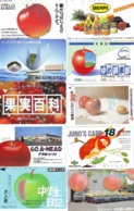 10 Télécartes - Prepaid Différentes JAPON *  APFEL * POMMES (LOT A-111) JAPAN 10 DIFF APPLES PHONECARDS * 10 VERSCH TK - Alimentation