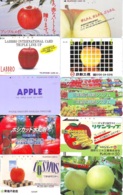 10 Télécartes - Prepaid Différentes JAPON *  APFEL * POMMES (LOT A-112) JAPAN 10 DIFF APPLES PHONECARDS * 10 VERSCH TK - Alimentation