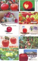 10 Télécartes - Prepaid Différentes JAPON *  APFEL * POMMES (LOT A-115) JAPAN 10 DIFF APPLES PHONECARDS * 10 VERSCH TK - Alimentation