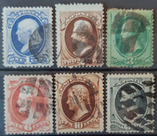 USA 1870/71 - Canceled - Sc# 145, 146, 147, 148, 150, 154 - Gebraucht