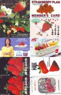 10 Télécartes - Prepaid Différentes JAPON * FRAISE (LOT A-119) JAPAN 10 DIFF STRAWBERRIES * PHONECARDS * 10 VERSCH TK - Alimentation