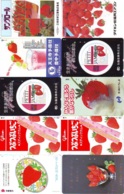 10 Télécartes - Prepaid Différentes JAPON * FRAISE (LOT A-125) JAPAN 10 DIFF STRAWBERRIES * PHONECARDS * 10 VERSCH TK - Alimentation